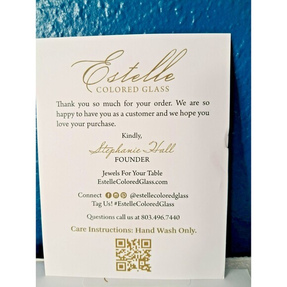 NEW Set of 2 Estelle Blue Wine Glasses Gift from Jerry Jones Dallas Cowboys - Picture 11 of 11